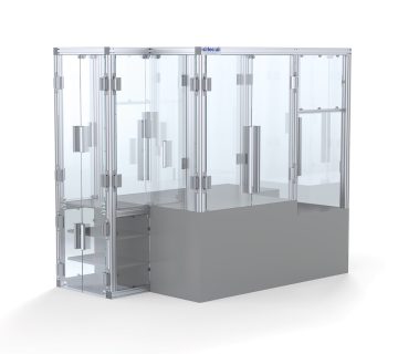 Telaio in alluminio strutturale e porte in vetro temperato - sitecal